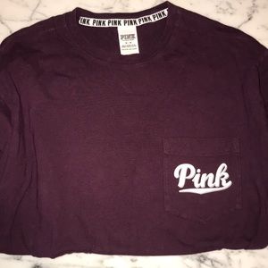 Long Sleeve Maroon PINK Shirt